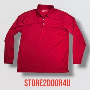 Nike Men's LARGE Red / Maroon Golf Long Sleeve Polo Shirt